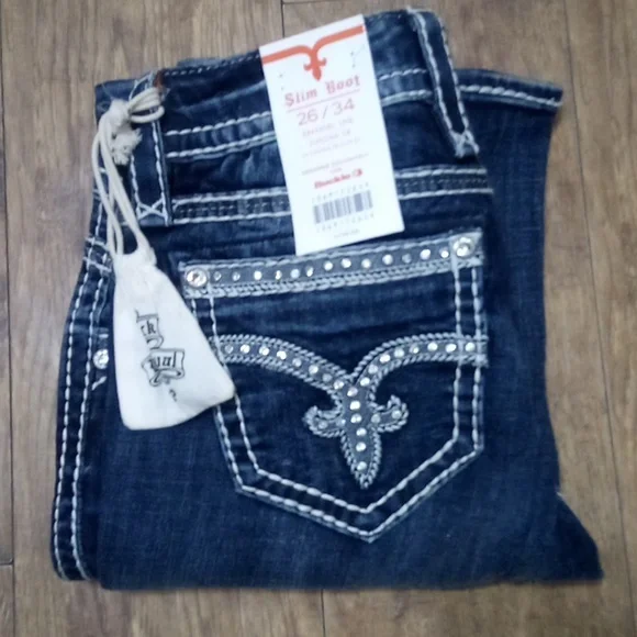 Rock Revival Women's 26 Simona Slim Embellished Boot Rhinestones NWT 158 USD - Picture 2 of 12